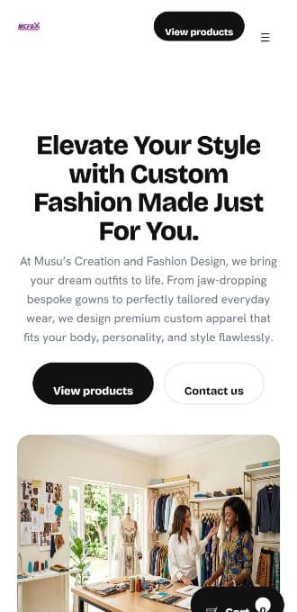 Musu Designs live store